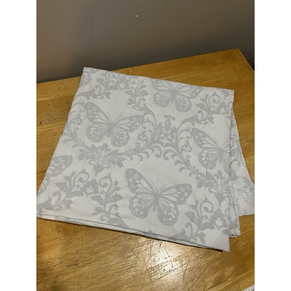 Shabby Chic Butterfly Gray White 72x72" Fabric Shower Curtain Ashwell‎